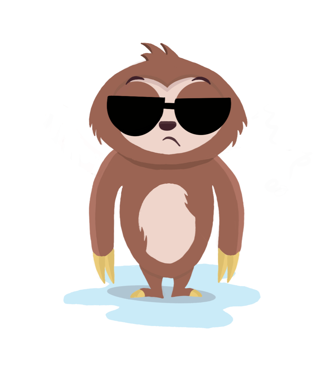 Sloth wearing black sunglasses looking nonchalant