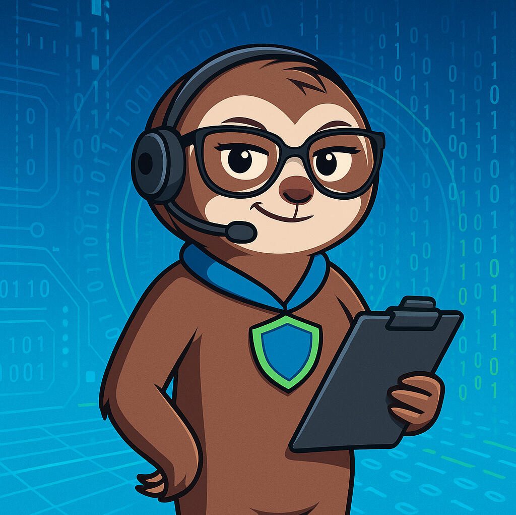 A sloth holding a clipboard